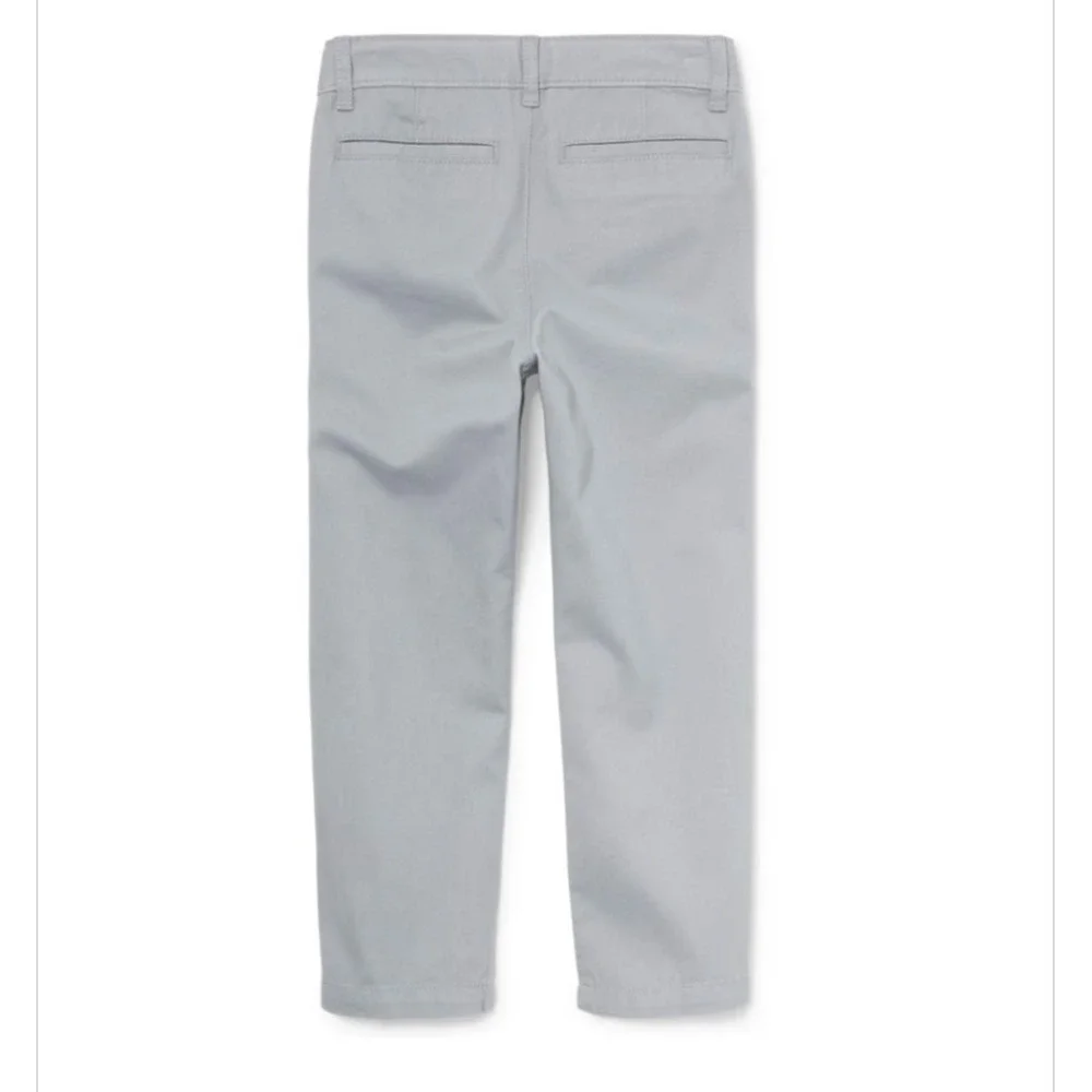 Childrens Place Boys Size 10 Straight Stretch Chino Pants Gray Fin NWT